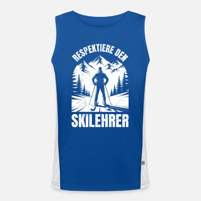 Skiers RESPECT THE SKI INSTRUCTOR FUNNY Men's Functional Contrast Tank Top 