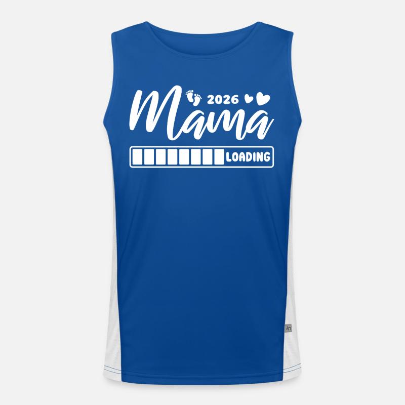Mama 2026 loading - Schwangerschaft - Geschenk Funktionelles Kontrast-Tank Top für Männer 