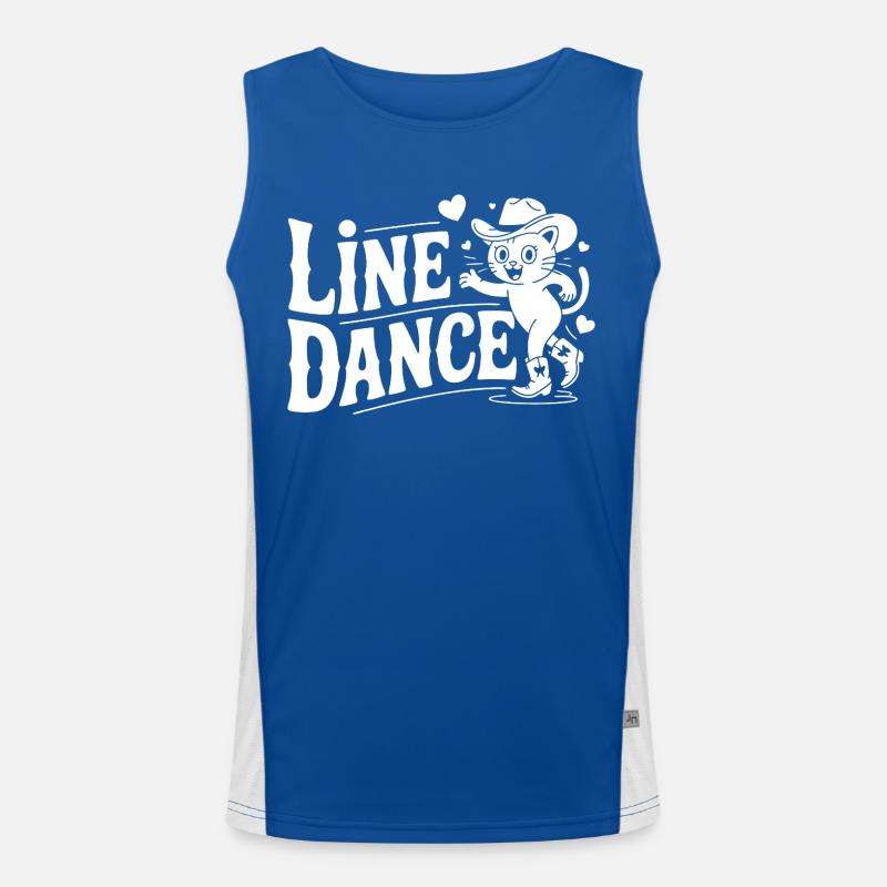 Line Dance Katze Silhouette Funktionelles Kontrast-Tank Top für Männer 