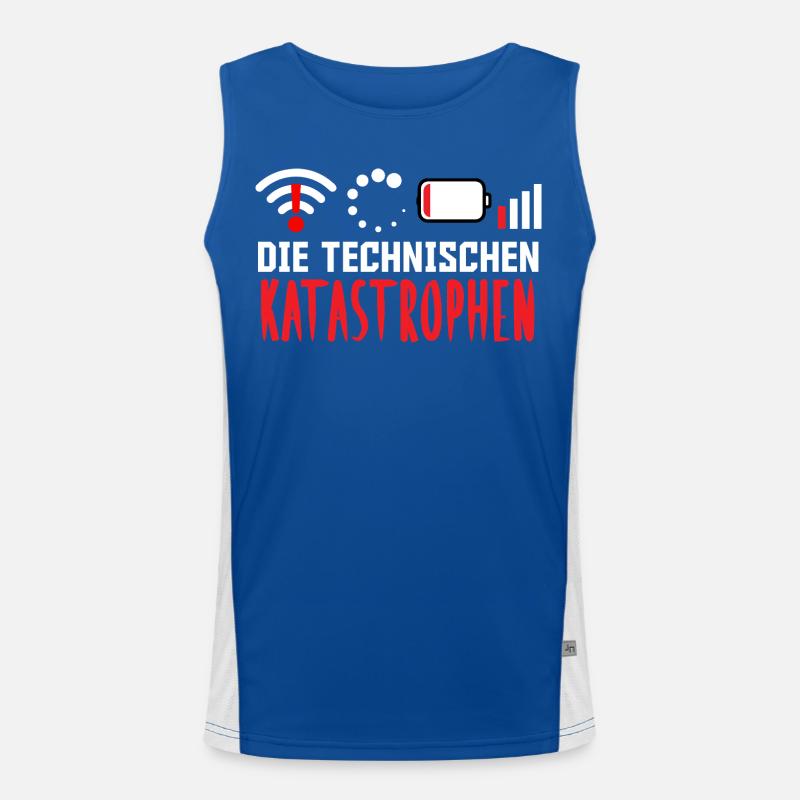 Nerd Computer THE TECHNICAL CATASTROPHES FUNNY Men's Functional Contrast Tank Top 