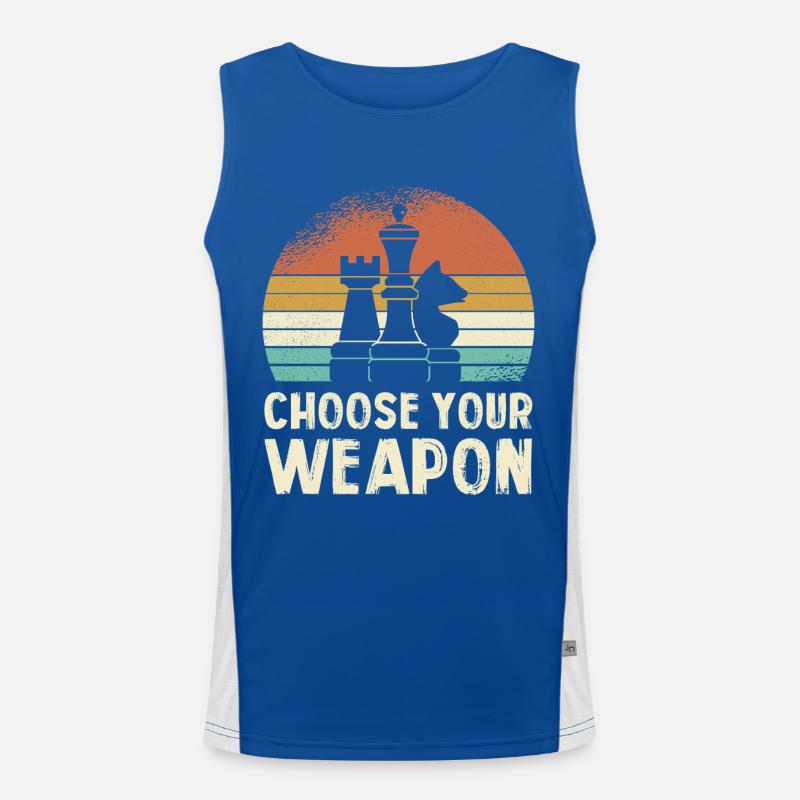 Tirage rétro d’arme d’échecs Débardeur respirant contrasté Homme 