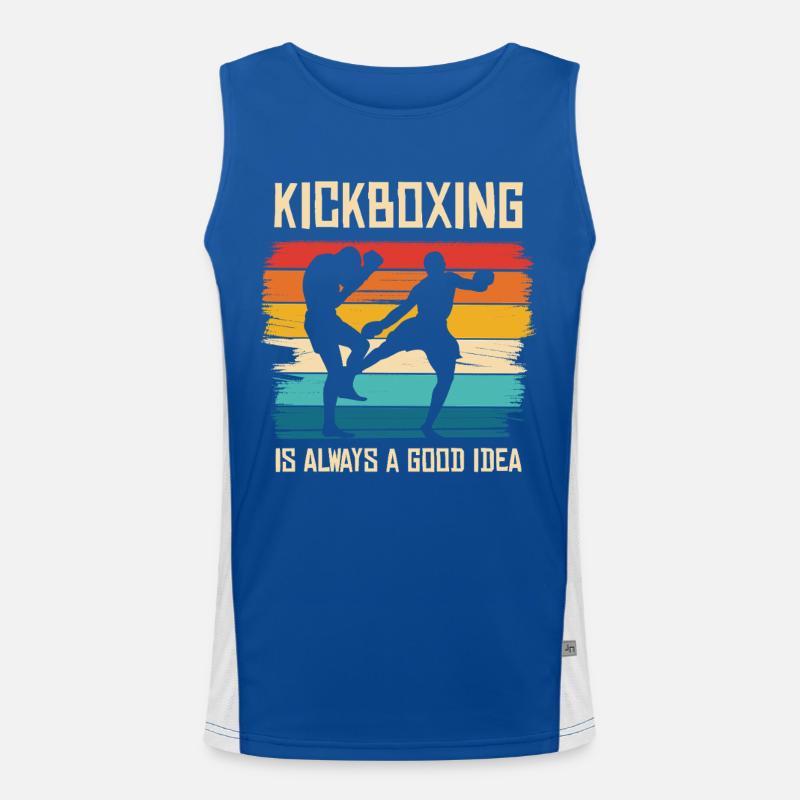 Kickboxing dans le style arc-en-ciel Débardeur respirant contrasté Homme 
