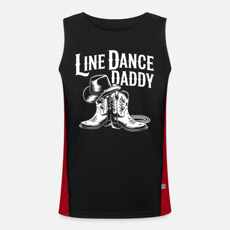 Line Dance Daddy Western Boots - Men's Functional Contrast Tank Top  - black/red