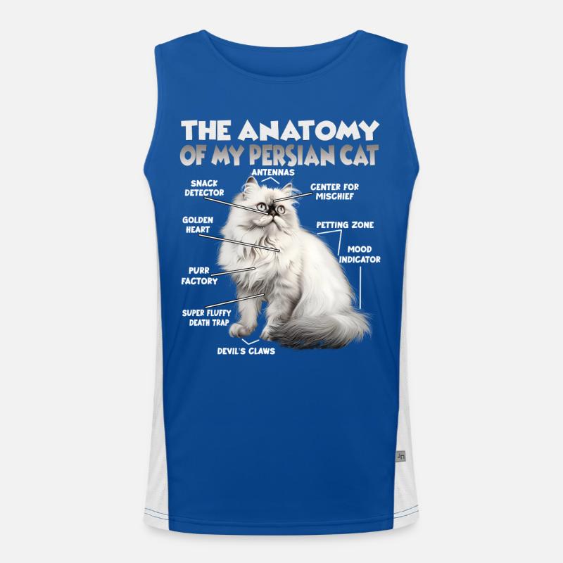 Cadeau pour chat persan, idée de cadeau pour chat Débardeur respirant contrasté Homme 