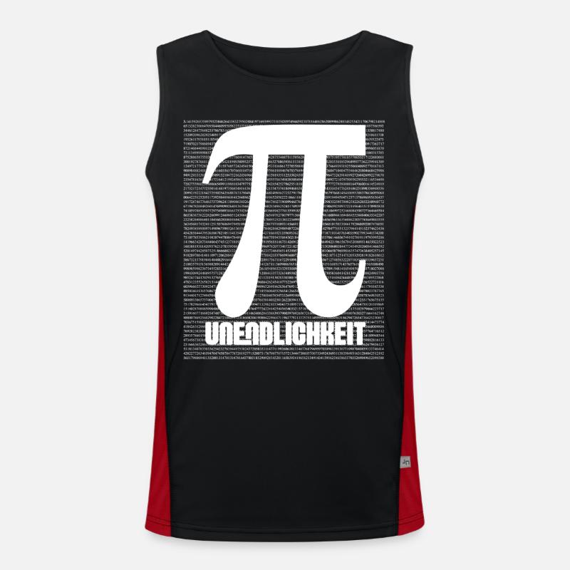 Pi Symbol Pattern Nerd - Men's Functional Contrast Tank Top - black/red