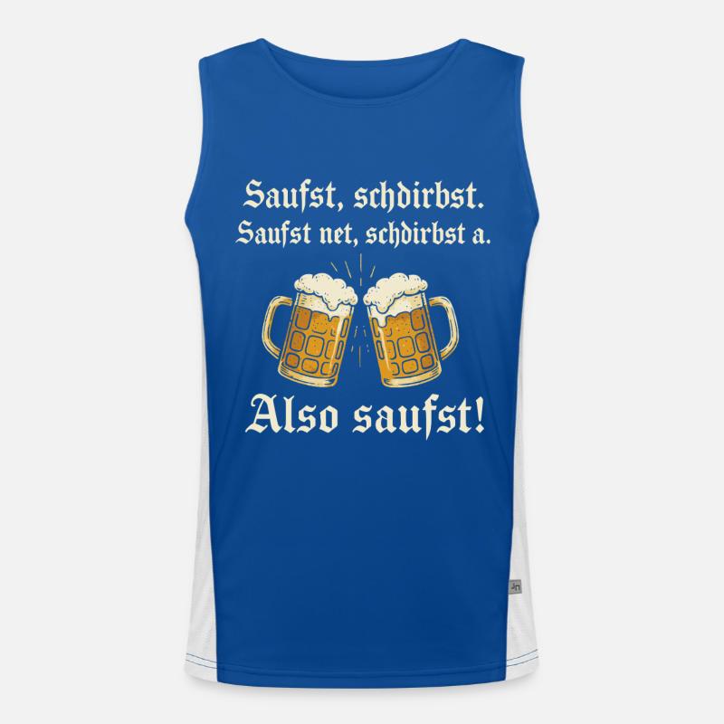 Bayrischer Bier Spruch Funktionelles Kontrast-Tank Top für Männer 