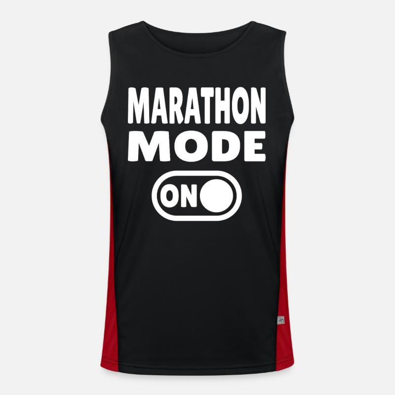 Marathon Mode On – Running with passion - Men's Functional Contrast Tank Top - black/red