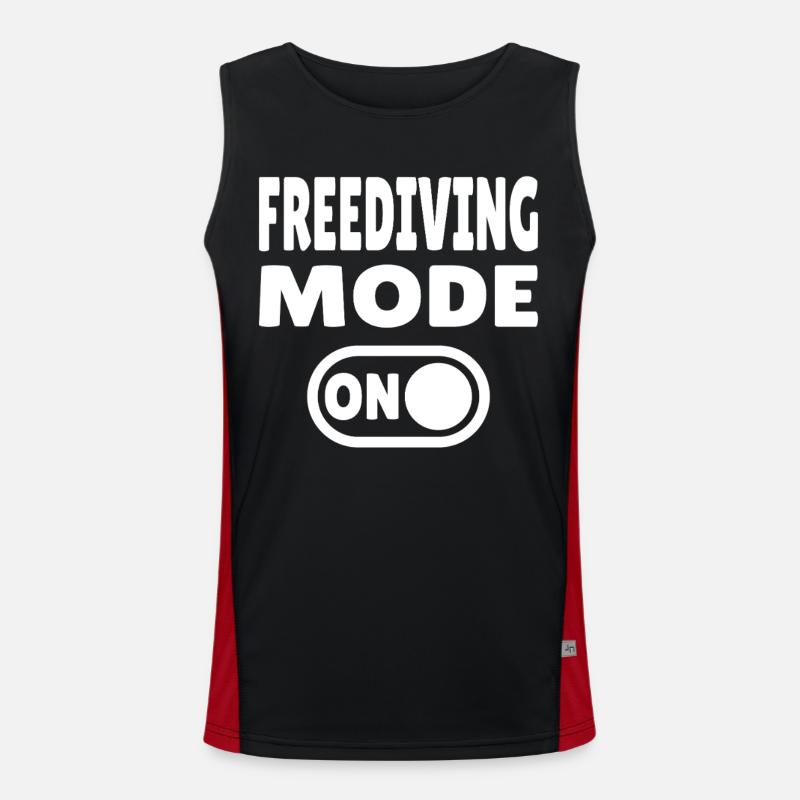 Freediving Mode ON - Diver - Men's Functional Contrast Tank Top  - black/red