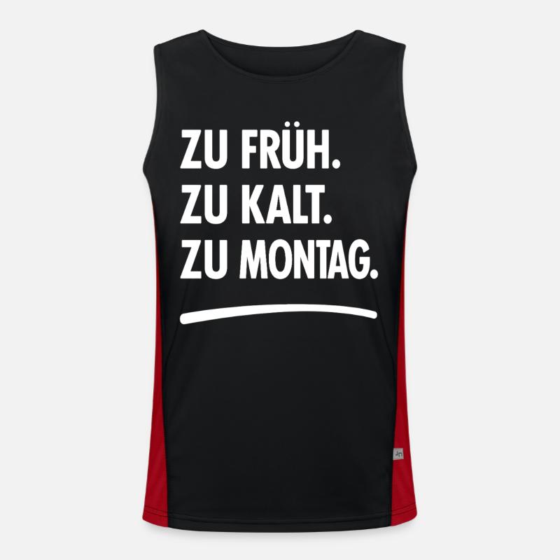 Monday grouch Monday saying - Men's Functional Contrast Tank Top  - black/red