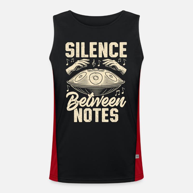 Silence Between Notes - Men's Functional Contrast Tank Top  - black/red