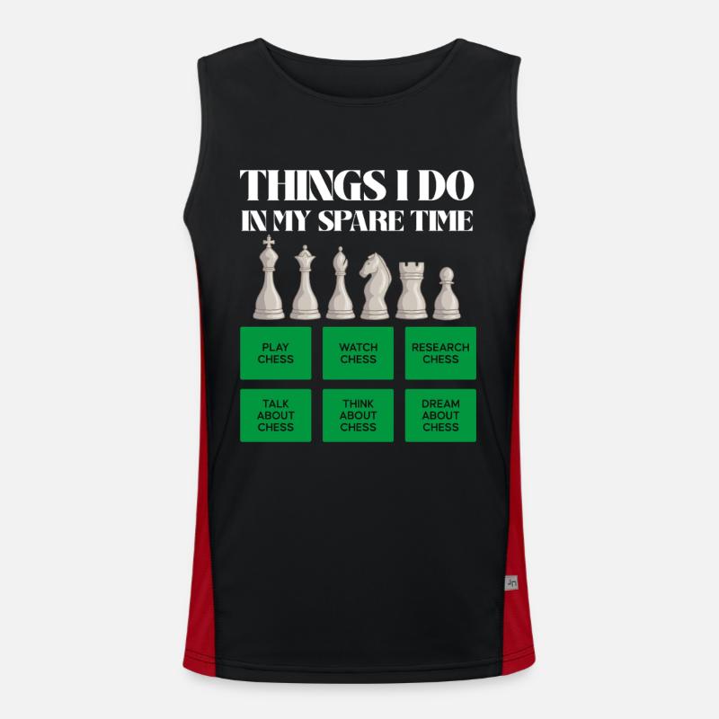 Chess time in leisure time - Men's Functional Contrast Tank Top  - black/red