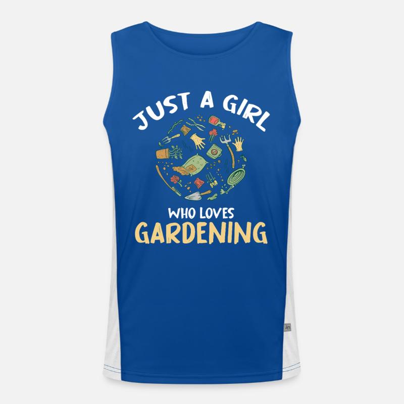 Nur ein Mädchen liebt Gärtnern Funktionelles Kontrast-Tank Top für Männer 