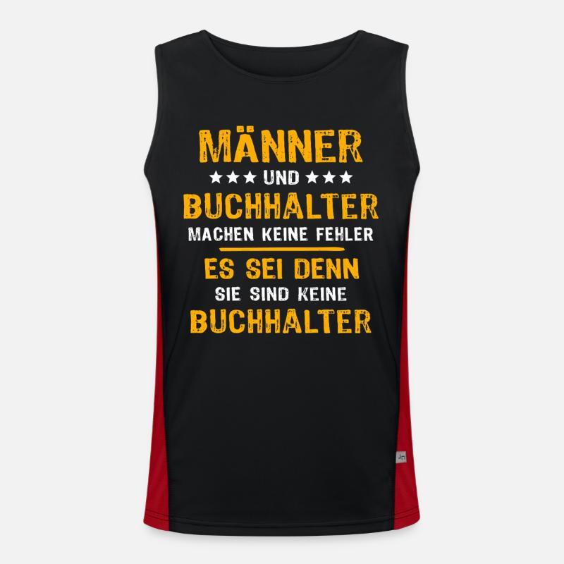 Buchhalter Spruch Funktionelles Kontrast-Tank Top für Männer 