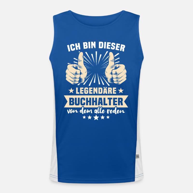 Buchhalter Sprüche Funktionelles Kontrast-Tank Top für Männer 