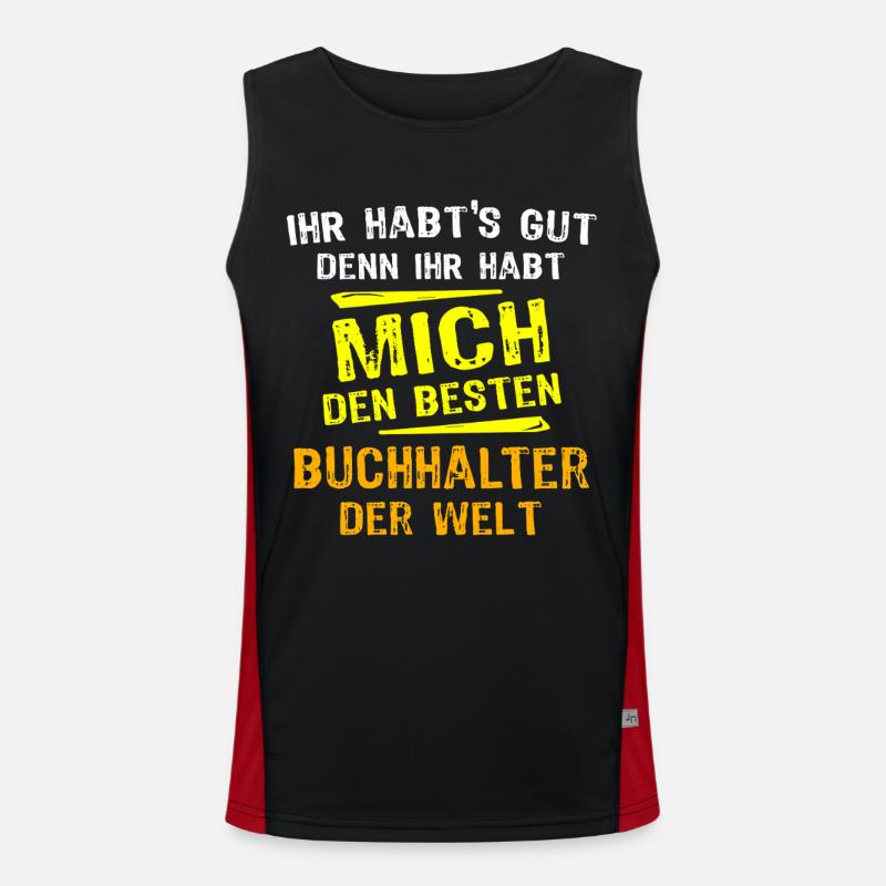 Buchhalter Geschenk Funktionelles Kontrast-Tank Top für Männer 
