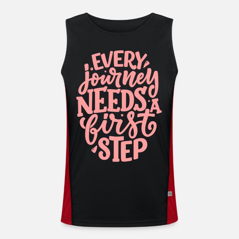 Every Journey Needs A First Step - Men's Functional Contrast Tank Top  - black/red