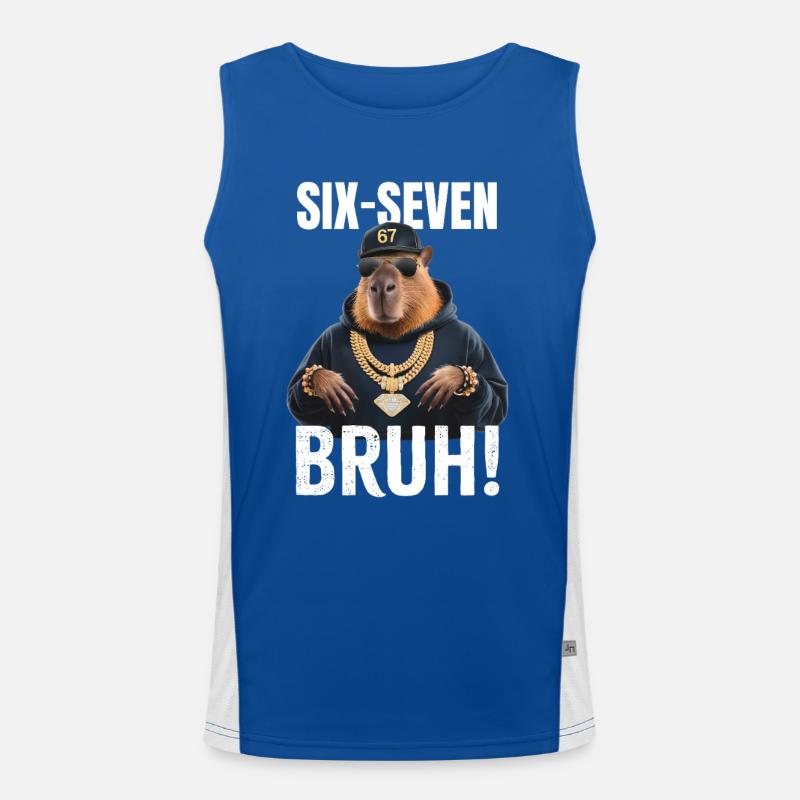 Capyara Sechs Sieben Funktionelles Kontrast-Tank Top für Männer 