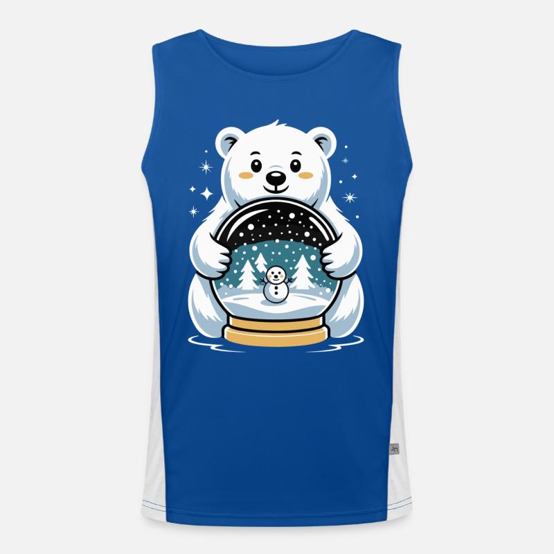 Impression de boule à neige d’ours polaire Débardeur respirant contrasté Homme 