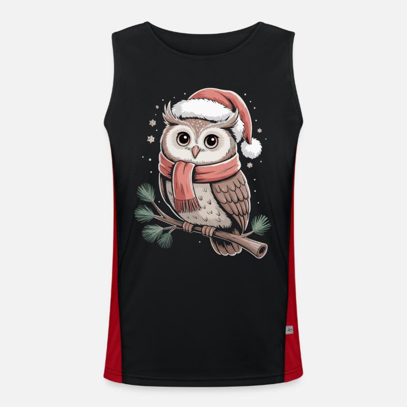 Christmas Owl Magic Scarf Men's Functional Contrast Tank Top 