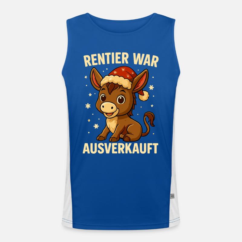 Reindeer a affiché complet Donkey Christmas Débardeur respirant contrasté Homme 
