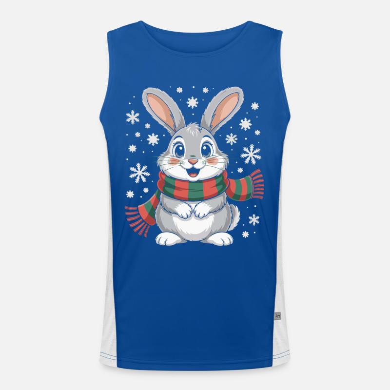 Lapin d’hiver avec écharpe Débardeur respirant contrasté Homme 
