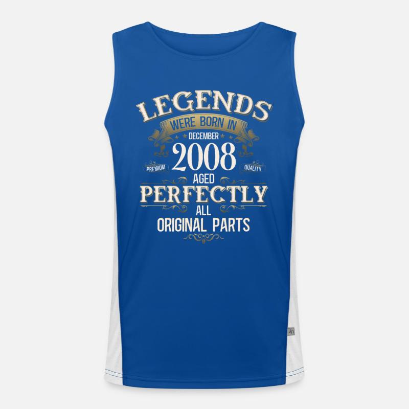 17th Birthday Legend December Vintage 2008 Men's Functional Contrast Tank Top 