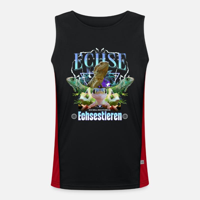 Lizard Y2K Bootleg - Men's Functional Contrast Tank Top  - black/red