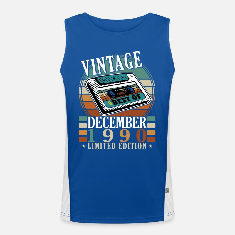 Édition limitée vintage décembre 1990 Débardeur respirant contrasté Homme 
