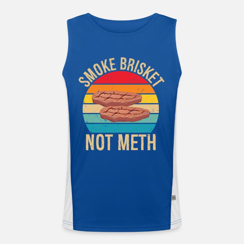 Fumez du brisket sans méthamphétamine, pitmaster BBQ Lover smoke Débardeur respirant contrasté Homme 