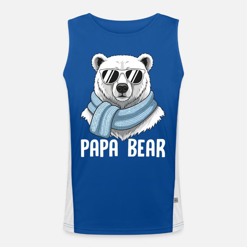 Papa Bear Funktionelles Kontrast-Tank Top für Männer 