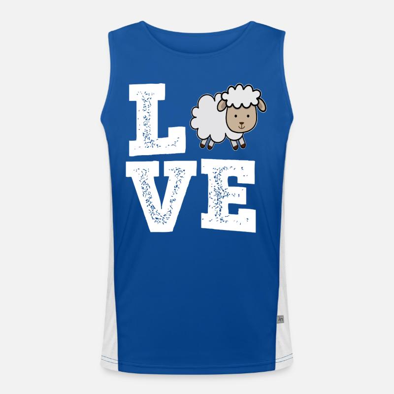 Shepherd Shepherd Shepherd Farmer Herd Sheep Men's Functional Contrast Tank Top 