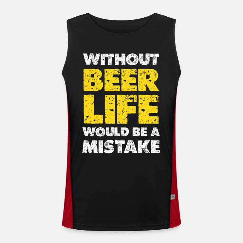 Ohne Bier wäre Leben ein Fehler Funktionelles Kontrast-Tank Top für Männer 