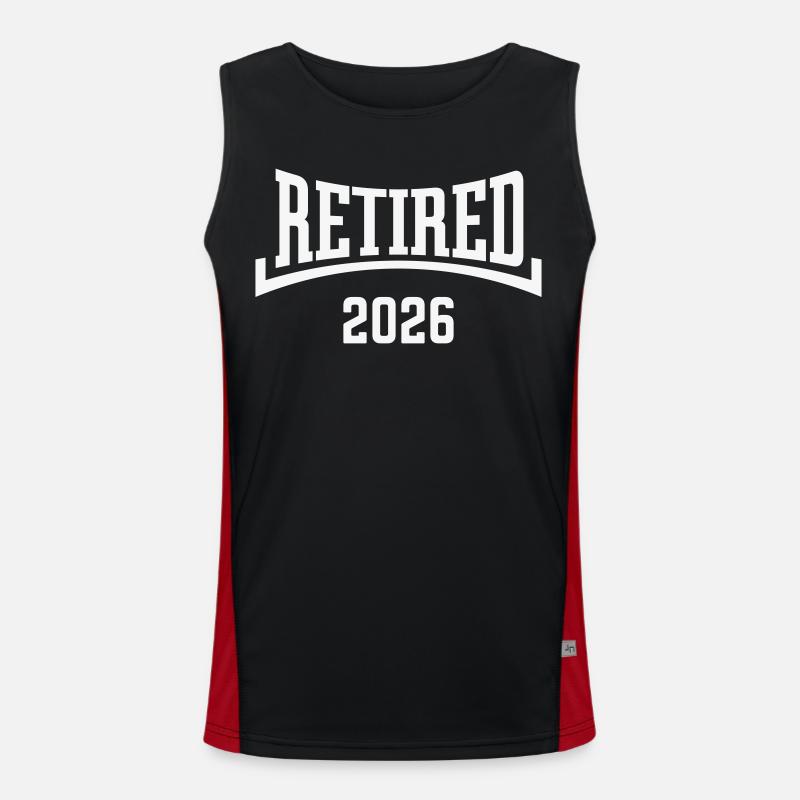 Retired 2026 (Retiree / Concave / White) - Men's Functional Contrast Tank Top - black/red