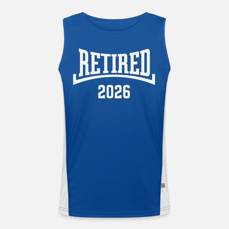 Im Ruhestand 2026 (Ruhestand / Konkav / Weiß) Funktionelles Kontrast-Tank Top für Männer 