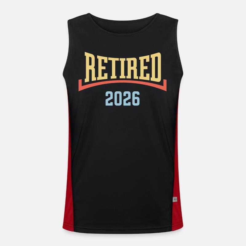 Retired 2026 (Retiree / Concave / 3C) - Men's Functional Contrast Tank Top - black/red