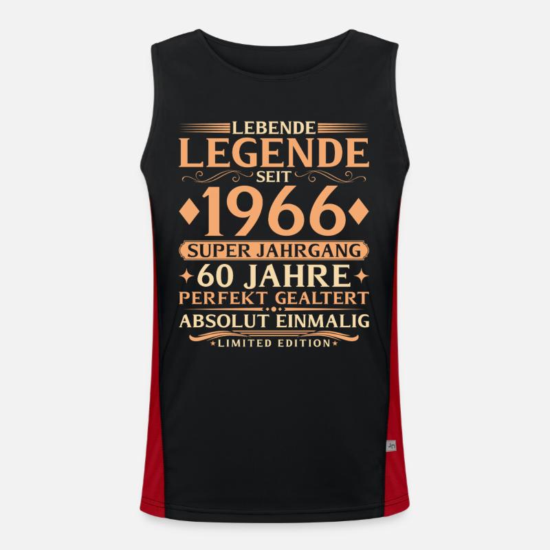 Année 1966 Super Vintage 60e anniversaire Débardeur respirant contrasté Homme 