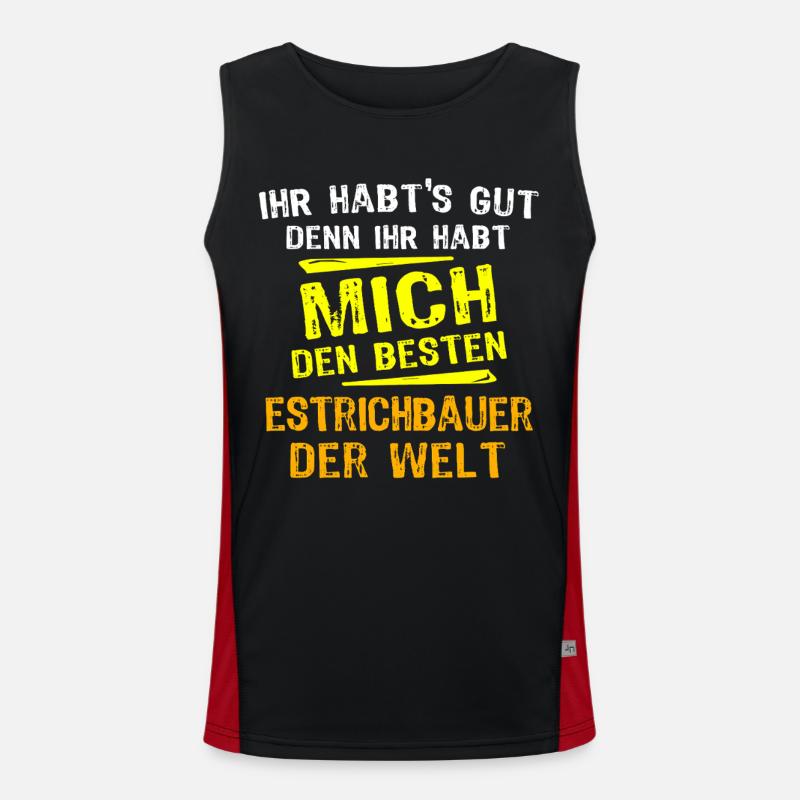 Estrichbauer Geschenk Funktionelles Kontrast-Tank Top für Männer 