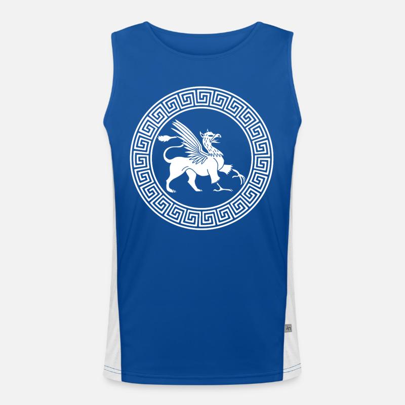 Symbole antique du griffon blanc Débardeur respirant contrasté Homme 