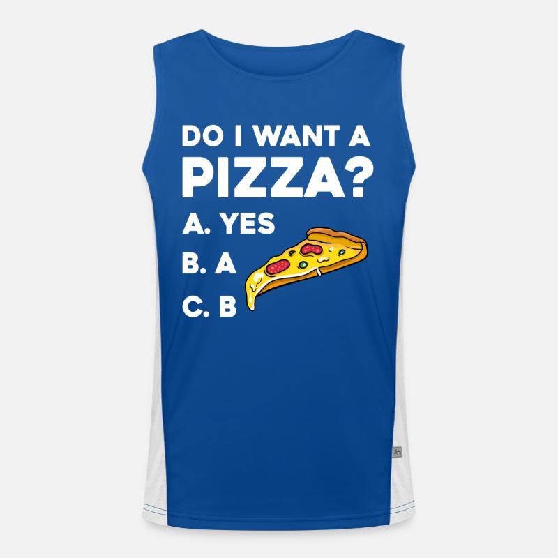 Pizza Frage: Ja oder Nein Funktionelles Kontrast-Tank Top für Männer 