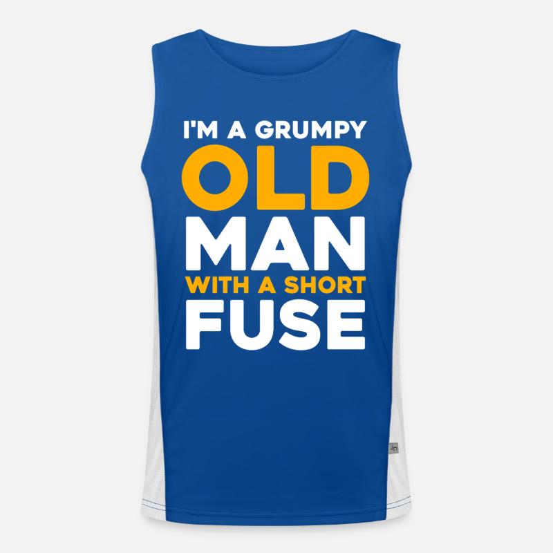 Grumpy Old Man with a Short Fuse Men's Functional Contrast Tank Top 