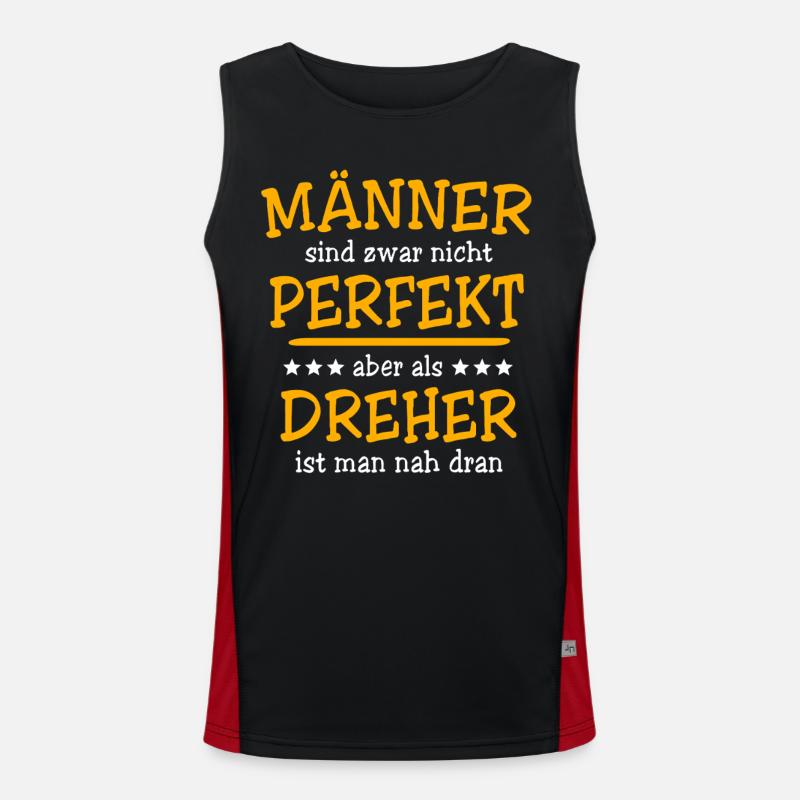 Dreher Sprüche Funktionelles Kontrast-Tank Top für Männer 
