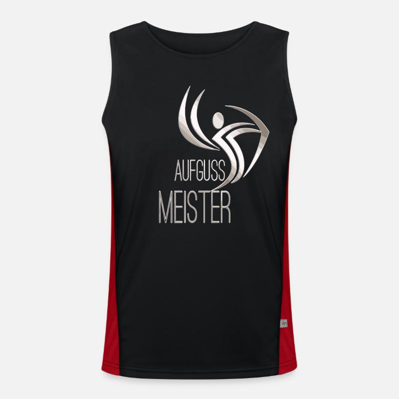 Sauna Infusion Master Competition Silver - Men's Functional Contrast Tank Top  - black/red