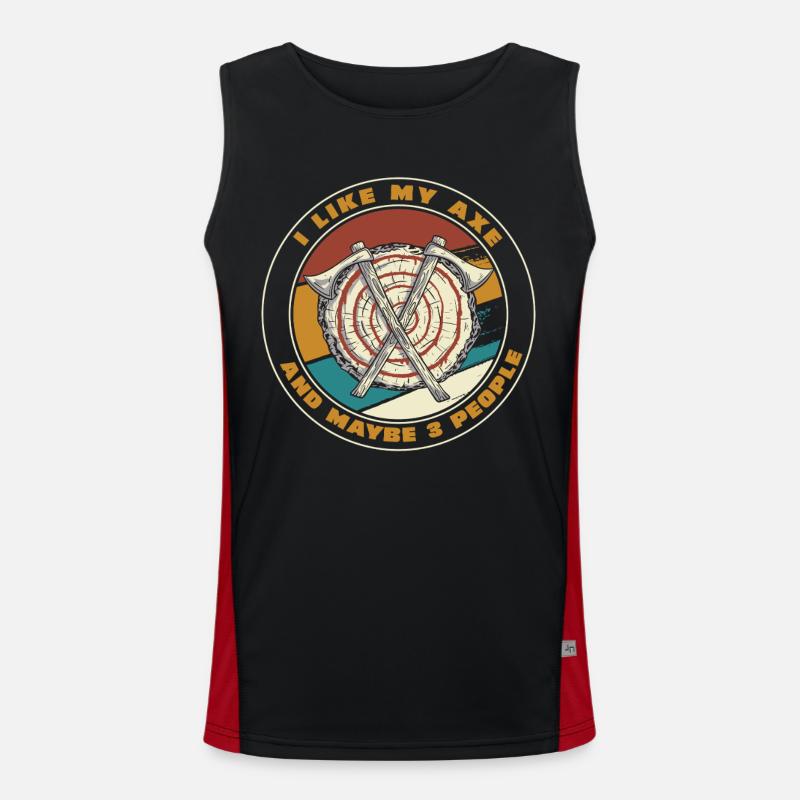 Axe Targets Retro Patch - Men's Functional Contrast Tank Top  - black/red