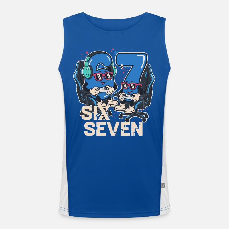 6 7 Six Seven Points Aura Gaming Meme pour enfants Débardeur respirant contrasté Homme 