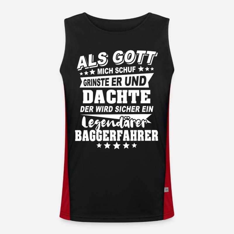 Excavator Operator - Men's Functional Contrast Tank Top  - black/red