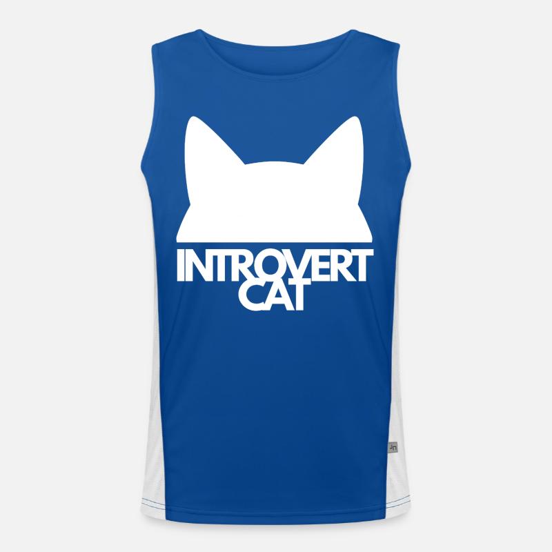Introvertierte Katzensilhouette Funktionelles Kontrast-Tank Top für Männer 