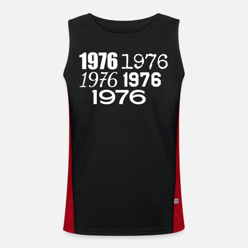 1976 - Men's Functional Contrast Tank Top  - black/red