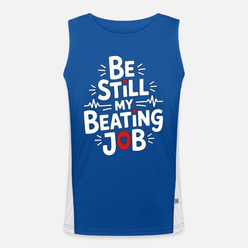 Cardiac Tech Be Still My Beating Job Cath Lab Tech Funktionelles Kontrast-Tank Top für Männer 