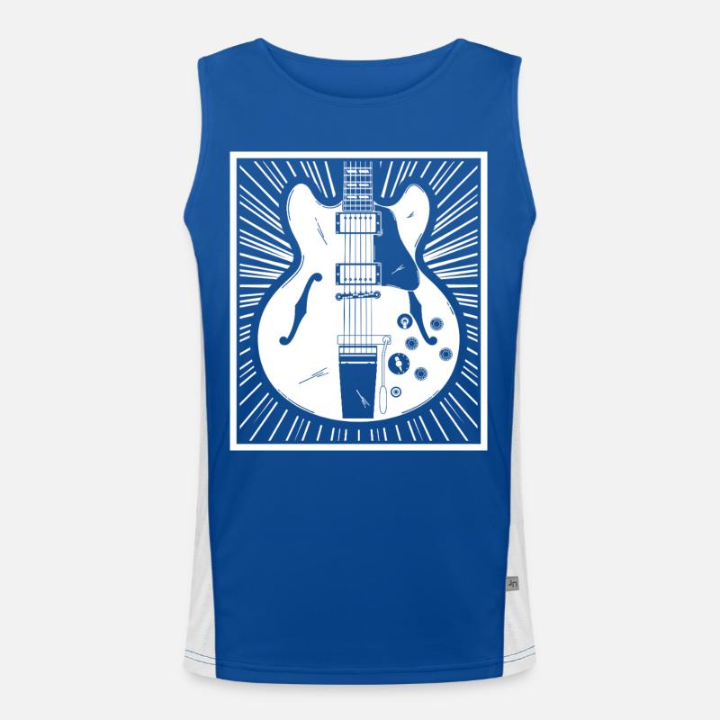 Retro Guitar Silhouette Poster Men's Functional Contrast Tank Top 