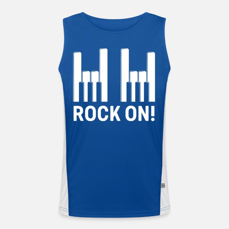 Rock auf Klaviertasten Funktionelles Kontrast-Tank Top für Männer 
